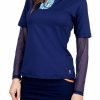 WOMEN Sofibella Tops & Tanks | Long Sleeve Zip - Tempo Navy